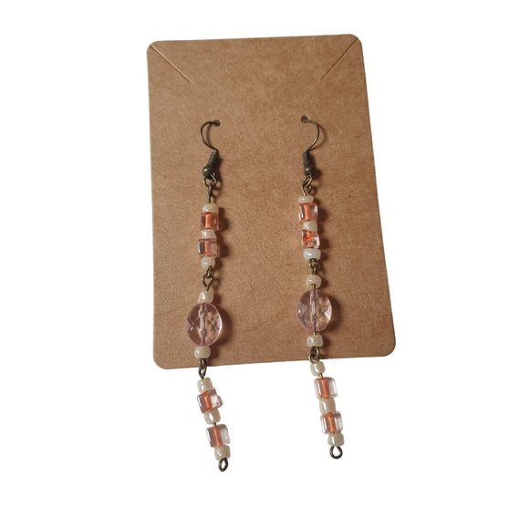 Handmade By Donovan Earrings Boho Bead Long Dangle Artisan Upcycled Twice Loved - Picture 2 of 6